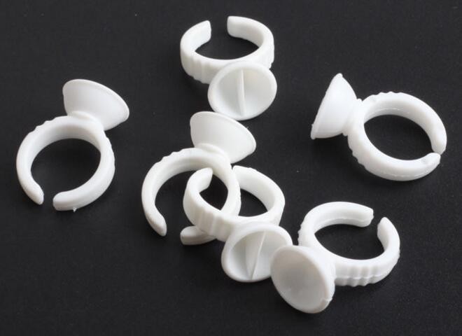 100 pcs/pack Adhesive Eyelash Pallet Holder Set Disposable Glue Holder Ring Pallet for Eyelash Extension Tattoo Pigment XB1