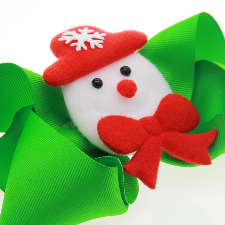 Baby Headbands Bow Girls Christmas Boutique Hair Accessories Kids Flower Elastic Headband Children Snowman Ribbon Bow Hairbands