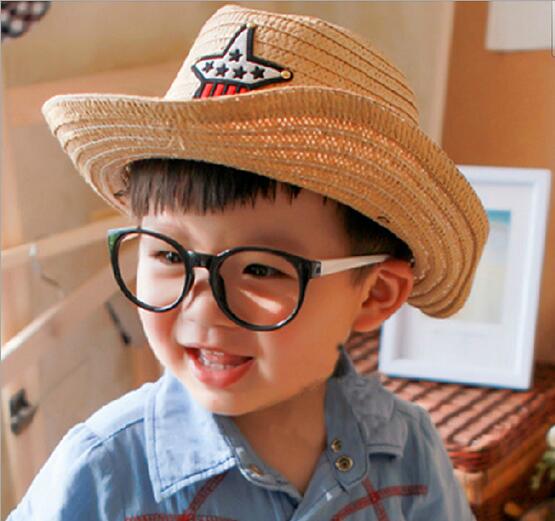 2017 New baby summer Straw hats kids five star sun caps baby cowboy hat children top hat jazz cap baby topee от DHgate WW