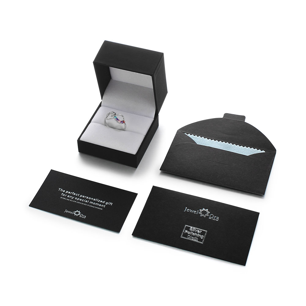 yizhan Personalized Infinity DIY Love Family Ring Colorful Cubic Zirconia 925 Sterling Silver Jewelry Free Gift Box (Silveren SI1784)