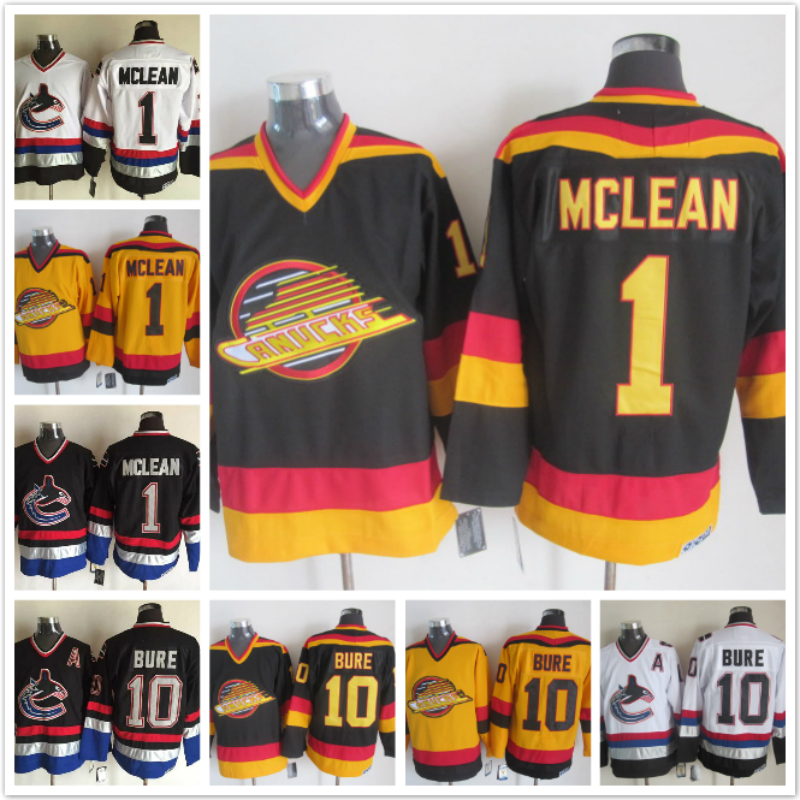Vintage Vancouver Canucks 1 Kirk Mclean 10 Pavel Bure black white yellow Home Away Ice Hockey Jerseys, 10 yellow
Vintage Vancouver Canucks 1 Kirk Mclean 10 Pavel Bure black white yellow Home Away Ice Hockey Jerseys, 10 yellow