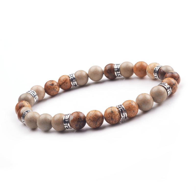 8mm Popular natural stone volcanic rock yoga bracelet, can promote the new generation to ensure the health of the human body