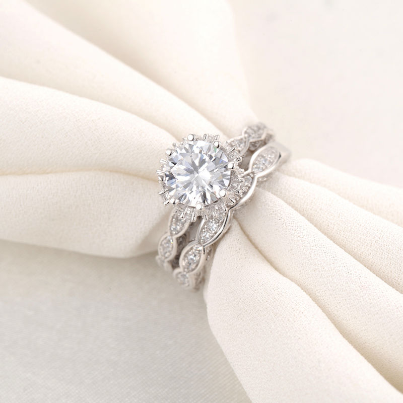 Victoria Wieck 8mm Big Stone White Topaz Luxury Jewelry 925 Sterling Silver Simulated Diamond Gemstones Wedding Women Band Ring Gift Sz5-11