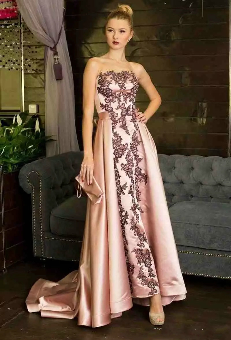 South Africa Prom Dresses With Black Lace Applique Evening Gown A Line Satin Bow Lace Up Formal Dress Pageant Gown vestidos de fiesta