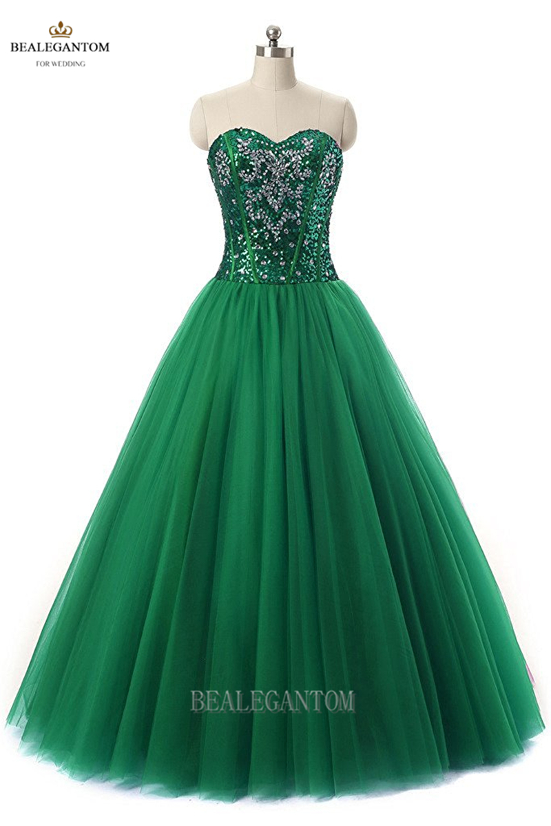 real photo sweetheart ball gown quinceanera dresses with sequins tulle beaded plus size prom pageant debutante party gown bm12