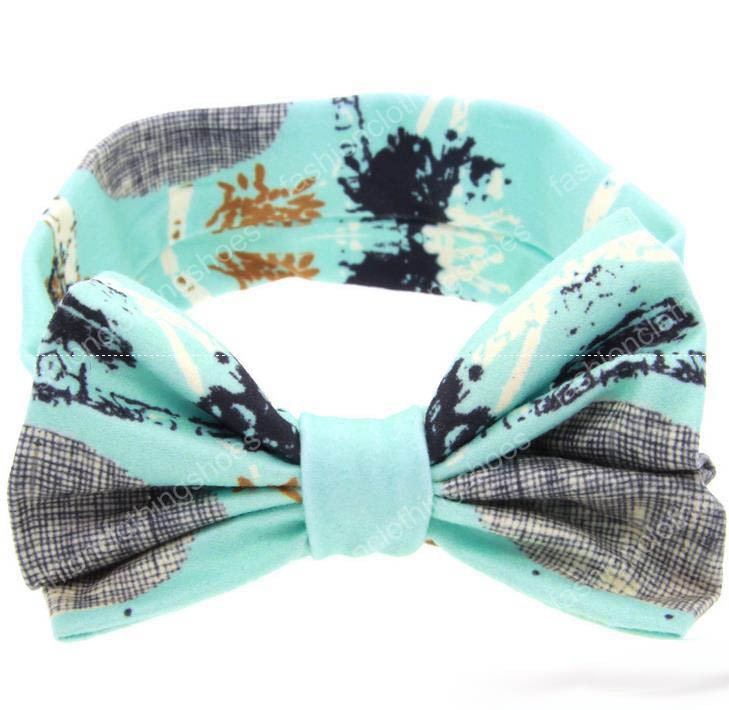 Newborn Flowers Print Floral Butterfly Bow Elastic Hair band Girls Turban Knot Headbands Children girls Headwear Baby Hair Accessories