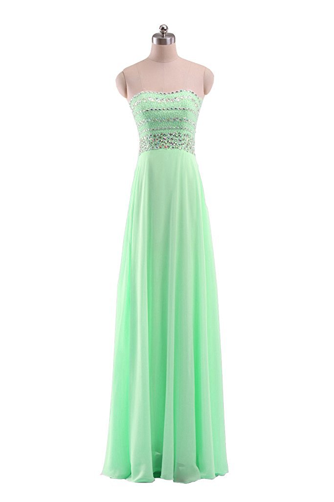 new beads a line long chiffon prom dresses bridesmaid floorlength plus size formal evening party gown bm018