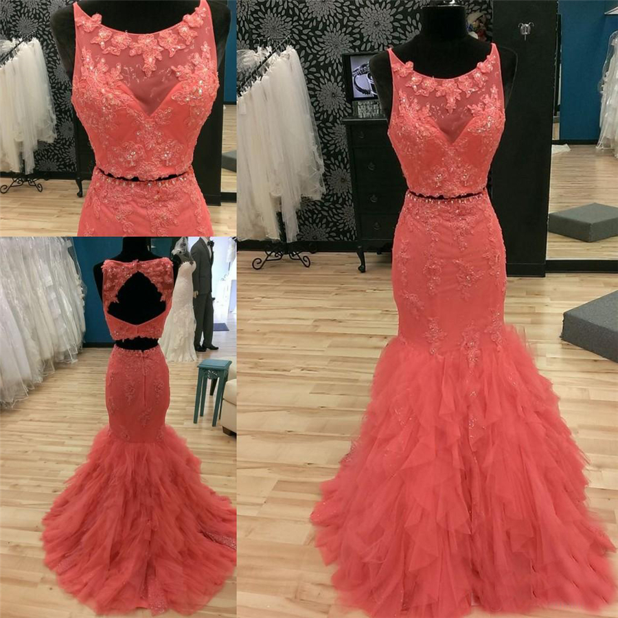 Scoop Neck Sleeveless Lace Appliqued Ruffled Prom Gowns Mermaid Long Sweep Train Backless Orange Two Pieces Evening Dresses Formal Dress, Sage
Scoop Neck Sleeveless Lace Appliqued Ruffled Prom Gowns Mermaid Long Sweep Train Backless Orange Two Pieces Evening Dresses Formal Dress, Sage