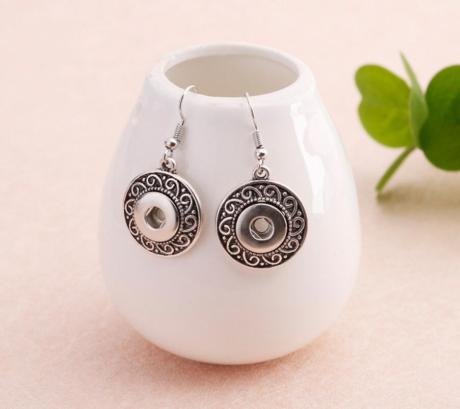 Vintage fashion alloy DIY NOOSA 12MM button feminine earrings