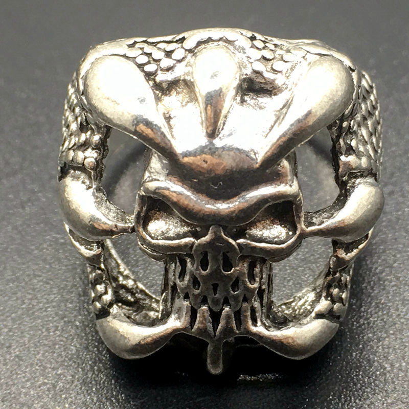 Men039s Fashion 50pcs Lots Top Mix Style Big Size Skull Carved Biker Silver Plated Rings jewelry Skeleton Ring
