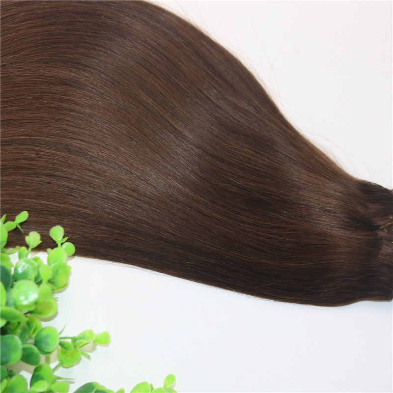 8A Clips Human Hair Extension 4# Dark Brown Straight Brazilian Human Hair 7PCS 120gram 12INCH 20INCH 26INCH
