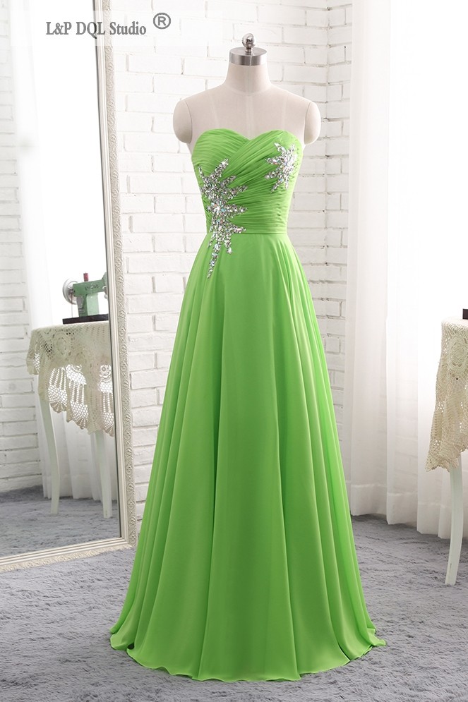 Green Chiffon Bridesmaid Dresses Long Wedding guest dress Royal Blue,Burgundy,Champagne Shining Sequins Beads Dress