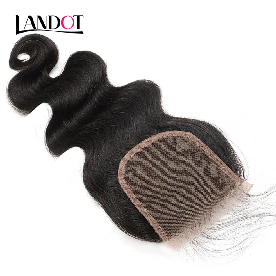 10A Grade 5x5 Top Lace Closure Brazilian Peruvian Malaysian Indian Cambodian Body Wave Straight Virgin Human Hair Swiss Closures Baby Hair