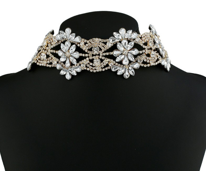women Fashion Chokers Collar Flower Jewelry party Chunky Necklace Collar Rhinestone choker statement necklaces Silver Gold FG
women Fashion Chokers Collar Flower Jewelry party Chunky Necklace Collar Rhinestone choker statement necklaces Silver Gold FG