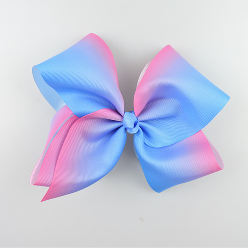 10pcs 18cm jojo Pastel flora ombre ribbon hair bows Alligator clips Rainbow Striped Dance Cheerleader Pageant hair bobbles Accessory HD3476