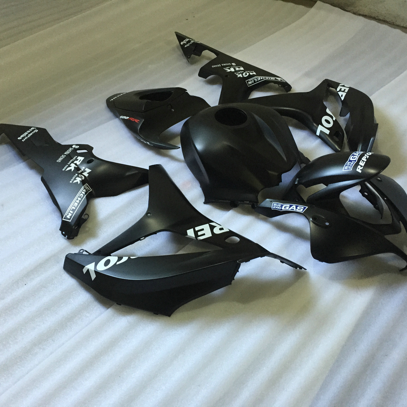 Injection molding plastic fairing kit for Honda CBR600RR 07 08 matte black fairings set CBR600RR 2007 2008 OT04, Same as picture
Injection molding plastic fairing kit for Honda CBR600RR 07 08 matte black fairings set CBR600RR 2007 2008 OT04, Same as picture