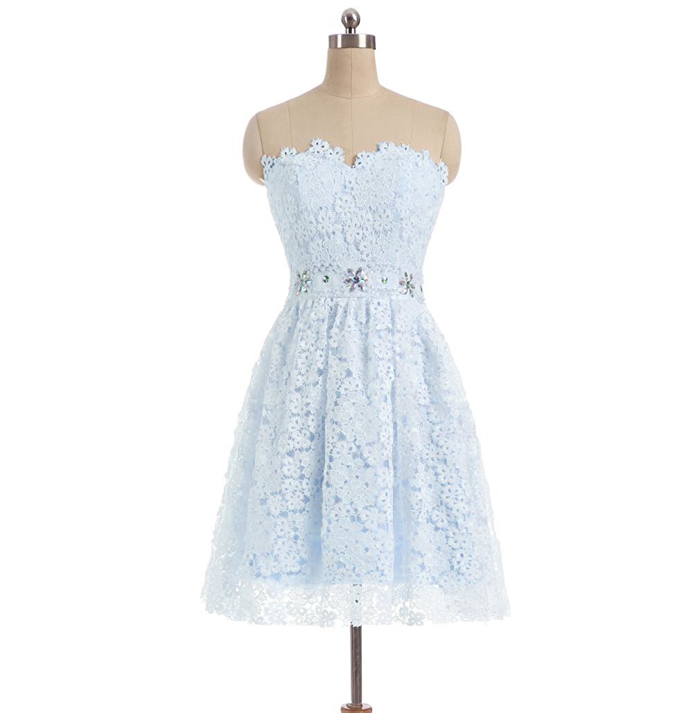 2017 Cheap Lace Short Prom Party Dresses Homecoming Plus Size Beaded Crystals Graduation Gown Cocktail Party Gown QC119