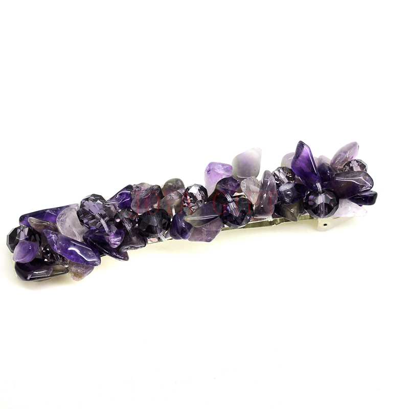 Natural Chip Amethyst gem stone crystal handmade woven hair wear & hearwear jewelry & headwear for girls & Women customization