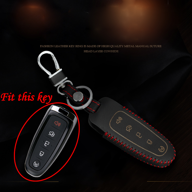 Leather Smart Remote Key Fob Holder Cover Case Keyfob For Edge Explorer Taurus