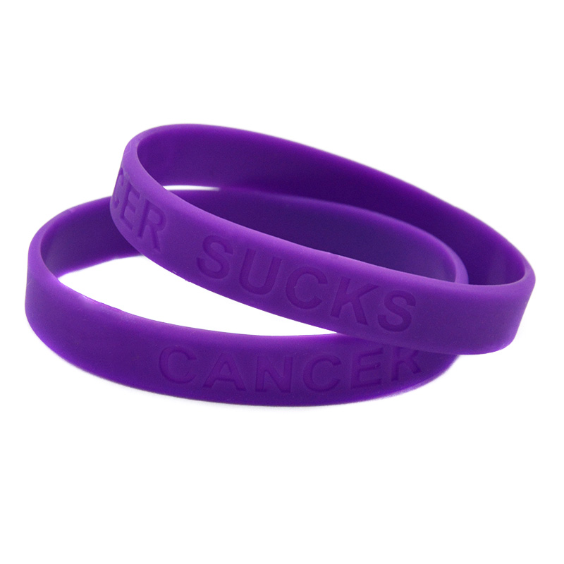 100PCS Candy Color Cancer Sucks Silicone Rubber Bracelet Carry This Message As A Reminder in Daily Life