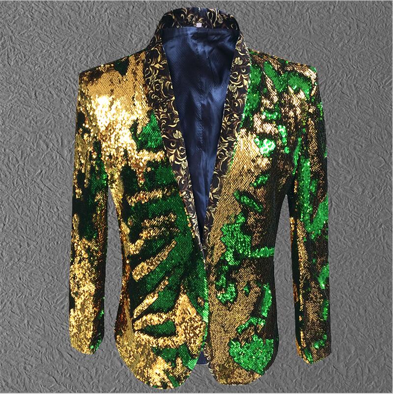 New Men flip-up Sequins Suit Fit Slim Male Blazer Nightclub Bar Singers Stage Show Dress Jacket Costumes M-5XL, Green
New Men flip-up Sequins Suit Fit Slim Male Blazer Nightclub Bar Singers Stage Show Dress Jacket Costumes M-5XL, Green