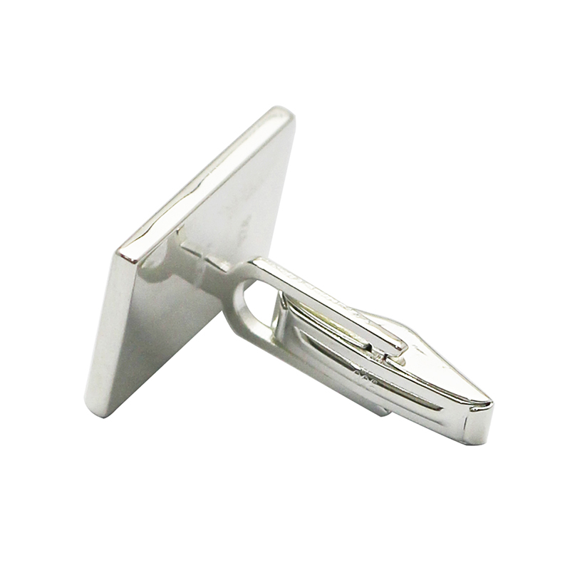 Beadsnice Solid 925 Sterling Silver Cufflink Findings Mens Jewelry Cufflink Blanks with Rectangle Bezel Setting Handmade ID30929