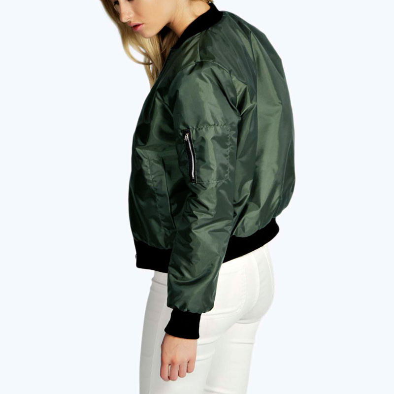 2016 Autumn and Winter New Womens Classic Quilted Jacket Short Padded Bomber Jacket Coat Short Outerwear