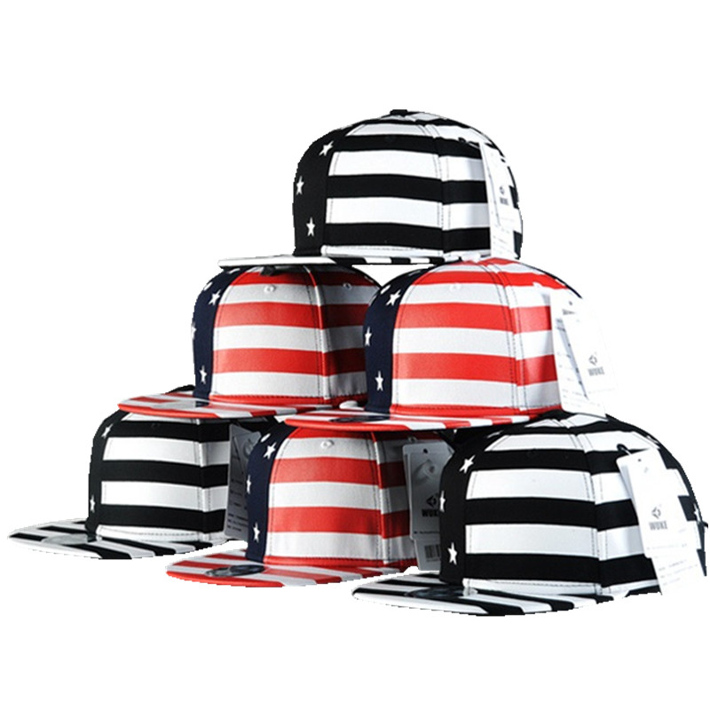 Unisex American Flag Printing Baseball Cap Flat Striped Brim Caps Stars Hip hop Gorras Hat Snapback Hats For Women And Men