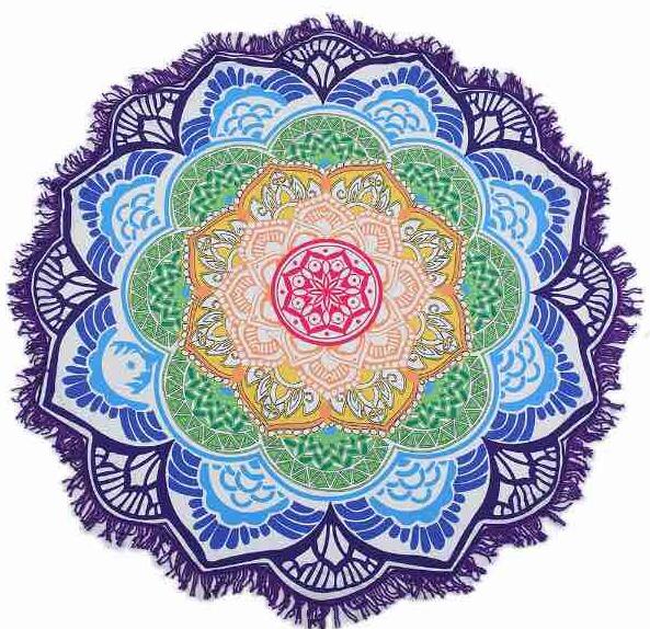 unisex Summer Thin Round Mandala tapestry Hippie Pareo boho Tapestries Wrap shawl Throw Towel blanket Mat Beach Cover Up Scarf G395