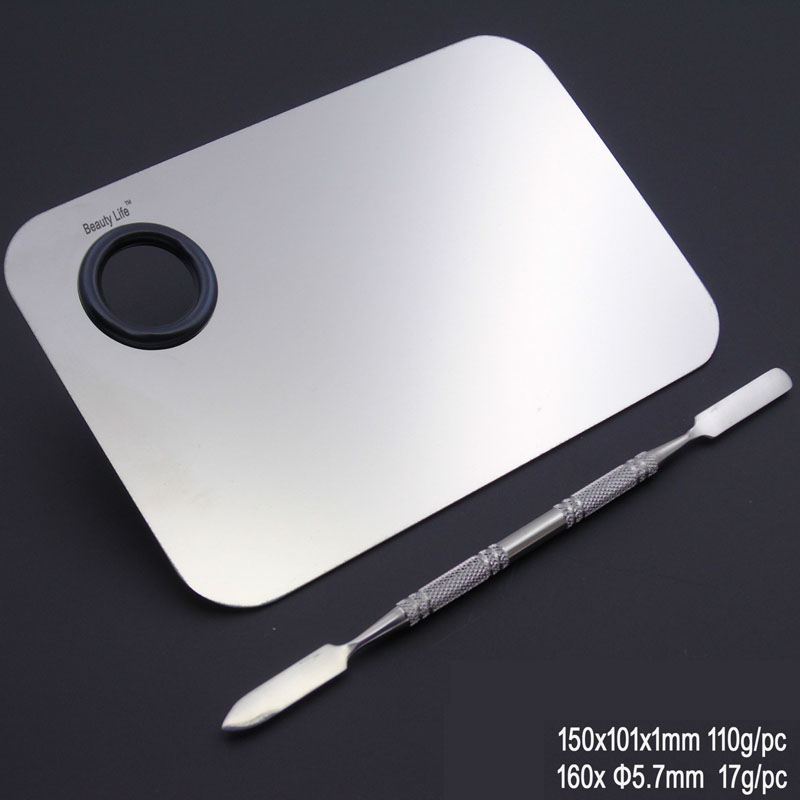 Stainless Steel Palette Nail Art Makeup Polish Gel Foundation Eyeshadow Mixing Spatula With Rod Manicure Set Cosmetic Tool ZA2329