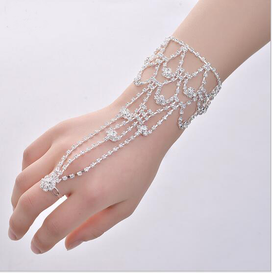 Shiny Crystal Bride Bracelet Wedding Jewelry Hand Back Chain Ring One Water Drops Bracelet Anklet Common Ladies Bridal Accessories, White
Shiny Crystal Bride Bracelet Wedding Jewelry Hand Back Chain Ring One Water Drops Bracelet Anklet Common Ladies Bridal Accessories, White