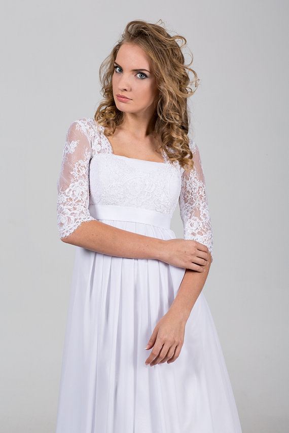 Boho Vintage Chiffon Beach Wedding Dress with Lace Corset Illusion Half Sleeves Satin Belt Bohemian Ruffle Lace-up Bridal Gowns