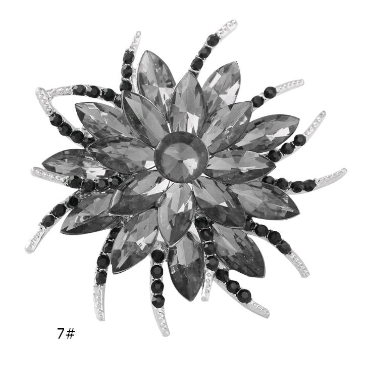 Elegant Crystal Corsage with Large Flower Design - Perfect Accessory for Weddings & Parties Floral Brooch