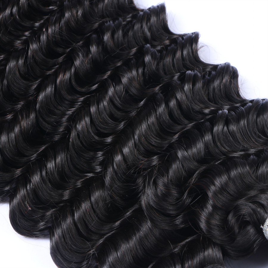 Wholesale Bundles Brazilian Virgin Remy Hair 1b Unprocessed Human Hair Weave Grade 9A Deep Wave Hair Bundles Natural Black
