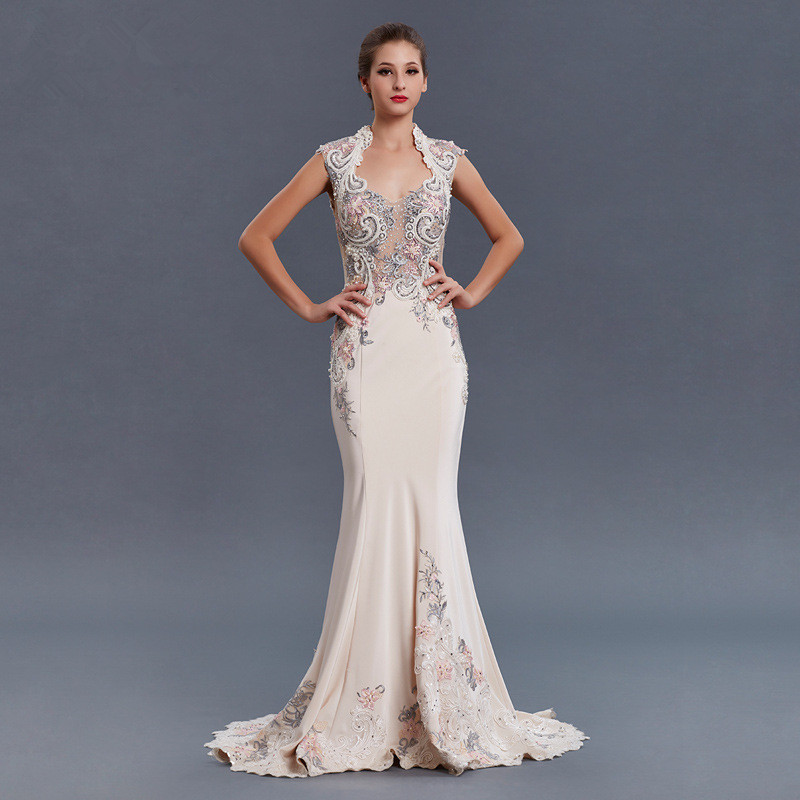Elegant Charming Long Mermaid Evening Dress High Neck Applique Beaded Sweep Train Prom Party Dress Formal Occasion Wear, Hunter
Elegant Charming Long Mermaid Evening Dress High Neck Applique Beaded Sweep Train Prom Party Dress Formal Occasion Wear, Hunter