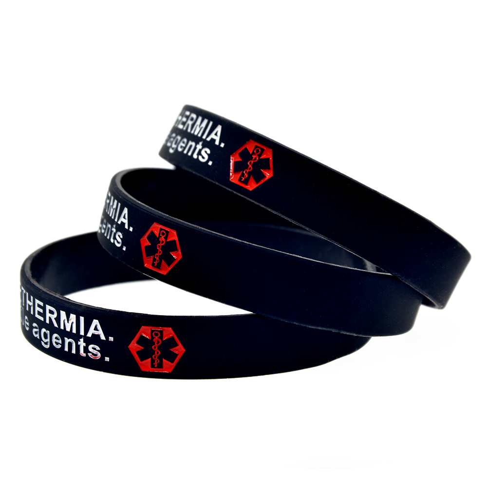 1PC Alert Malignant Hyperthermia Silicone Wristband By Wear This Jewelry As A Reminder in Daily Life