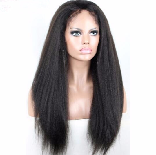 Italian Yaki Lace Front Human Hair Wigs For Black Women Brazilian remy Frontal Wig kinky straight 360 diva1