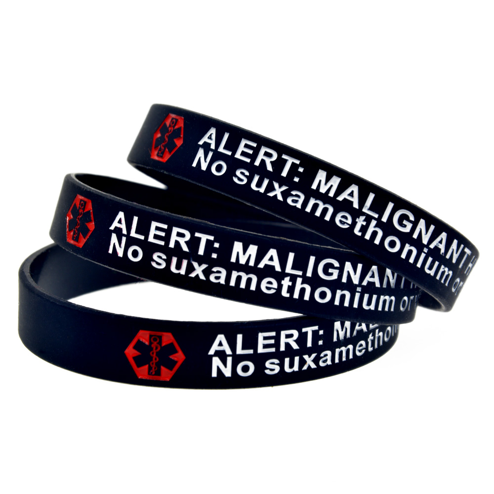 1PC Alert Malignant Hyperthermia Silicone Wristband By Wear This Jewelry As A Reminder in Daily Life