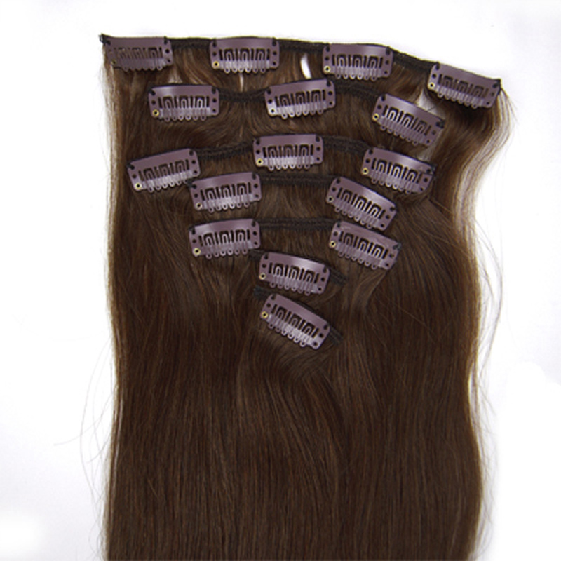 ZZHAIR 15" 7pcs set 70g Clips in/on 100% Brazilian Remy Human Hair Extension Full Head Natural Straight