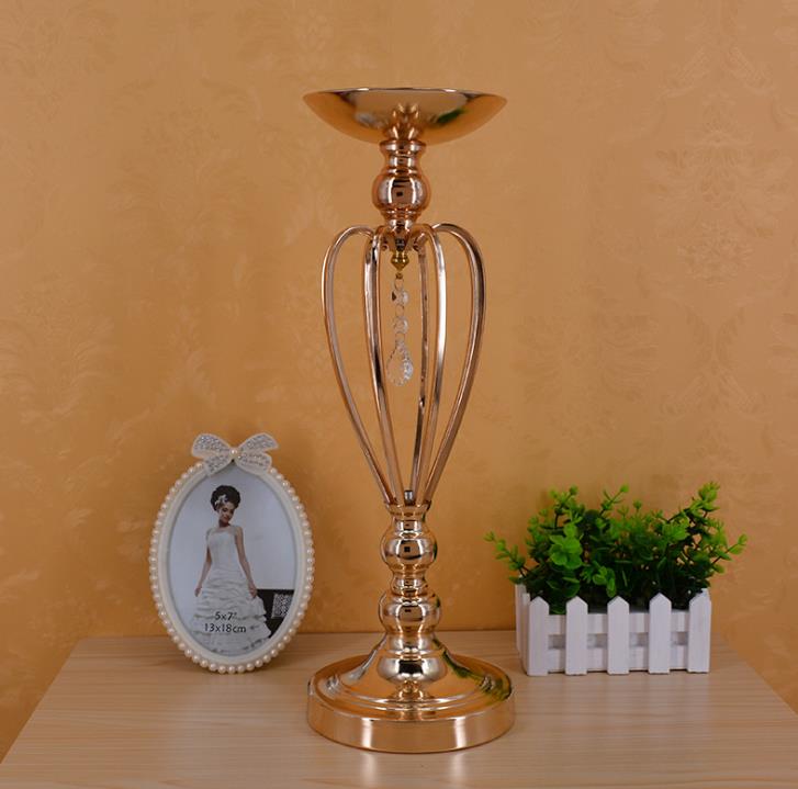 The wedding prop path Gold-plated iron crown vase table vase European style flower ware stage master WQ15