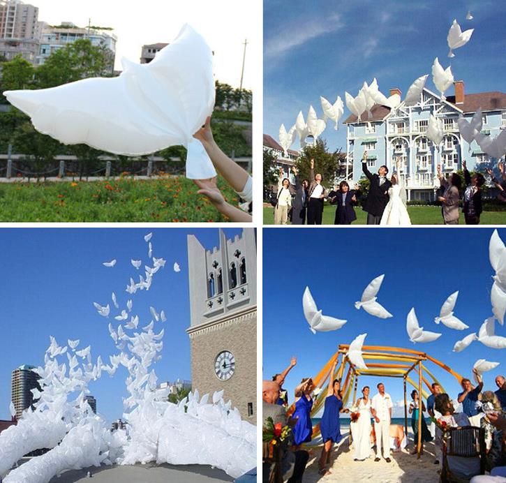 Wedding White Dove Helium Balloons Christening Party Funeral Memorial Ceremony Birthday Event entrance Decor Biodegradable favor