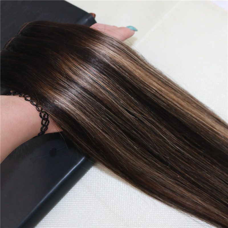 Balayage color #2 fading to #27 Omber Hair Weft Extensions 100% Real Remy Human Hair Weave Slik Straight 8a Grade Hair Weft