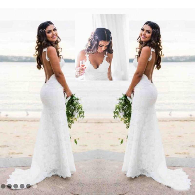 Sexy Backless Bohemain Wedding Dresses 2017 Spaghetti Staps Sleeves Applique Lace Bridal Gowns Mermaid Country Style Beach Wedding Cheapest, Pink
Sexy Backless Bohemain Wedding Dresses 2017 Spaghetti Staps Sleeves Applique Lace Bridal Gowns Mermaid Country Style Beach Wedding Cheapest, Pink