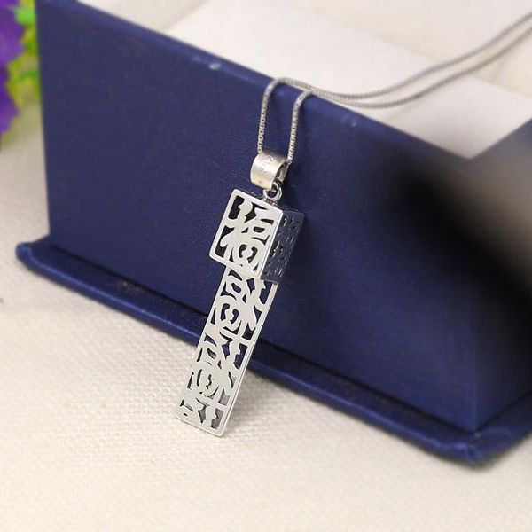 8x20mm Princess Cabochon Semi Mount Retro Pendant 925 Sterling Silver Art Deco Fine Silver Antique Jewelry Setting