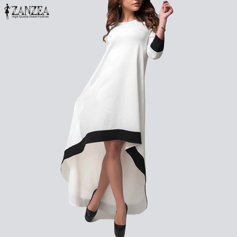 Wholesale- ZANZEA Autumn 2017 Fashion Womens Chiffon Maxi Long Dress Patchwork Asymmetrical Dress 3/4 Sleeve O Neck Vestidos Plus Size, White
Wholesale- ZANZEA Autumn 2017 Fashion Womens Chiffon Maxi Long Dress Patchwork Asymmetrical Dress 3/4 Sleeve O Neck Vestidos Plus Size, White