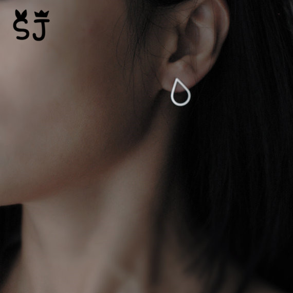 10Pair Tiny Hollow Water Drop Waterdrop Stud Earrings Bridal Tear Drop Teardrop Stud Earring Cute Raindrop Stud Earrings