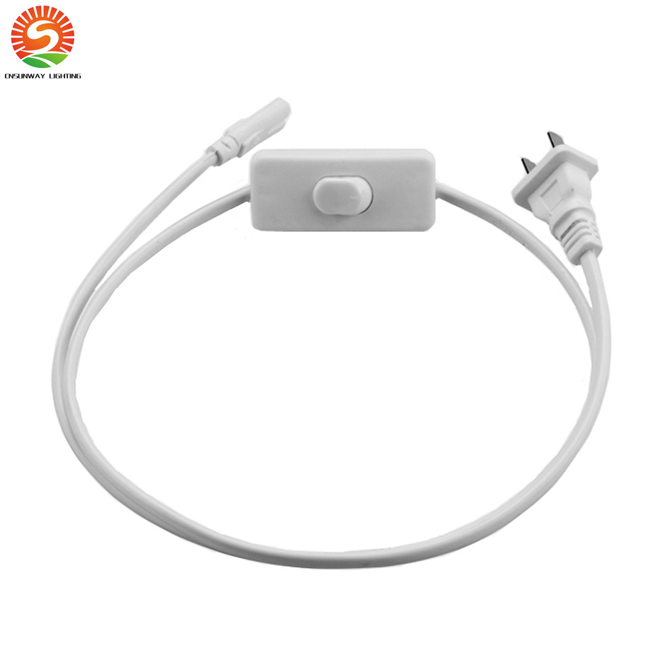 Free Shipping Accessories for Integration 8ft 4ft T8 LED Tube light Cable cords Wire extension connector Plug ON/OFF Switch for T5 LED TUBE Integrated