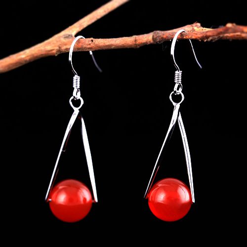 Fine Silver 925 Sterling Silver 11mm Pearl or Round Bead Semi Mount Chandelier Hook Earrings