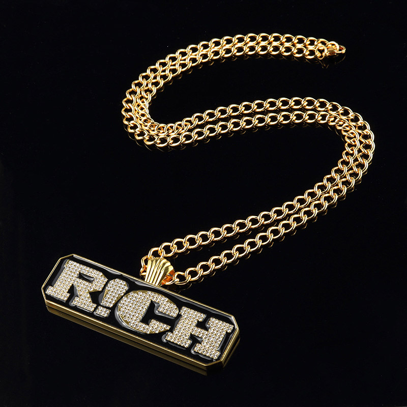 Newest 2017 18K Gold Plated Trendy Hip Hop Rich Pendant Necklace Long Chain For Men Woman Rapper Accessories 90cm
Newest 2017 18K Gold Plated Trendy Hip Hop Rich Pendant Necklace Long Chain For Men Woman Rapper Accessories 90cm