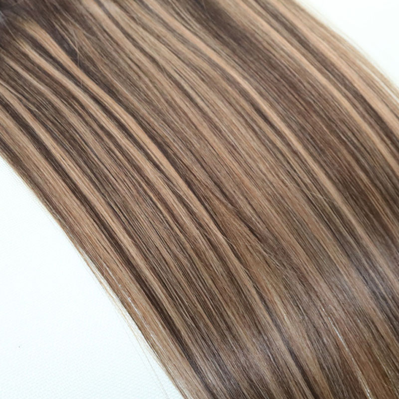Human Hair Weave Ombre Dye Color Brazilian Virgin Hair Weft Bundle Extensions Two Tone 4#Brown To #27 Blonde